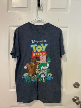 Disney Toy Story Graphic Tee - Charcoal with Blue, Yellow, Red Accents